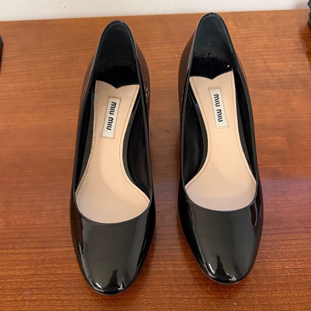Miu Miu Glossy Black Heels